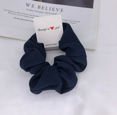 Anillo de pelo de intestino grueso de tela negra