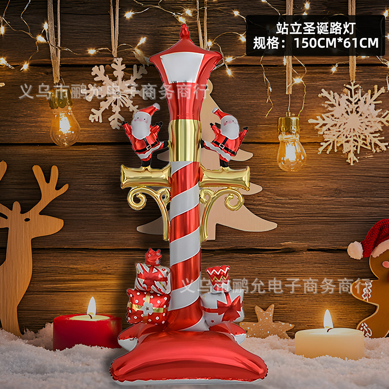 跨境圣诞气球大合集站立圣诞树老人雪人圣诞树新年节日布置铝箔气|undefined