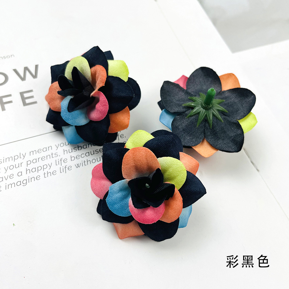 Simulación de tela de terciopelo de pequeño ángulo flores de rosa DIY sombreros hechos a mano arreglos de flores bolsas de props para el hogar adornos florales