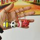 3D Three-dimensional Mold Doughnut Keychain Cartoon Schoolbag Decoration Amazon AliExpress Hitch Cross-border Pendant