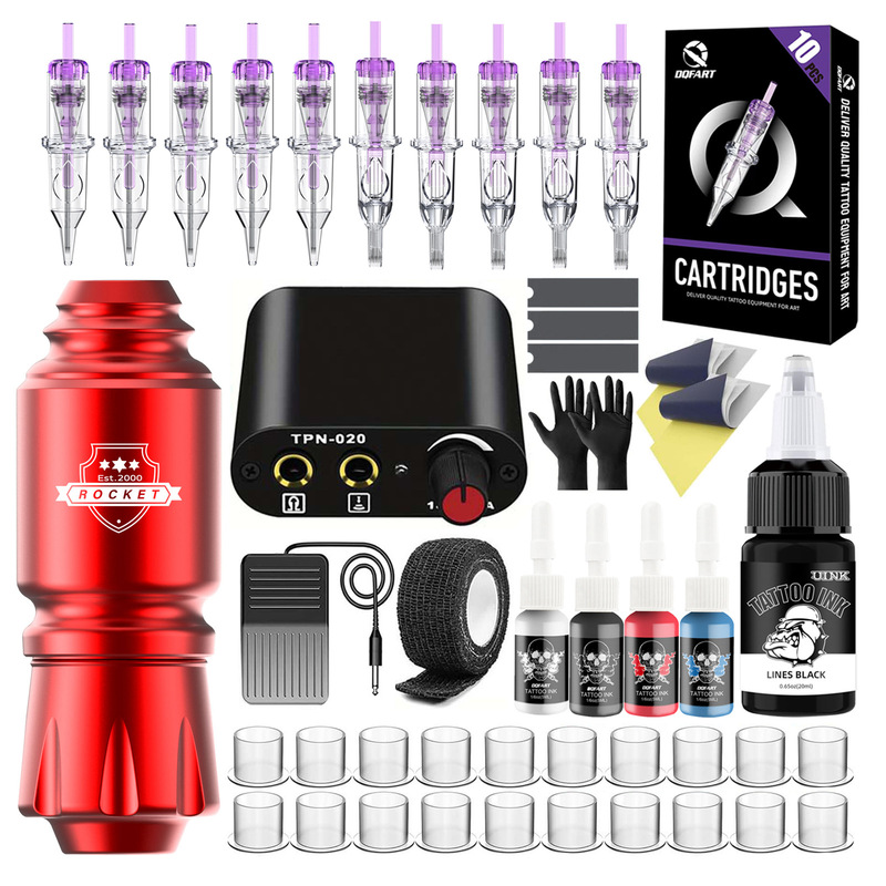 Cross-border Explosions Rocket Tattoo Short Pen Set Assembling Tattoo Needle Cartridge Tattoo Ink Tattoo Equipment Cross-border Explosions Rocket Tattoo Short Pen Set Assembling Tattoo Needle Cartridge Tattoo Ink Tattoo Equipment