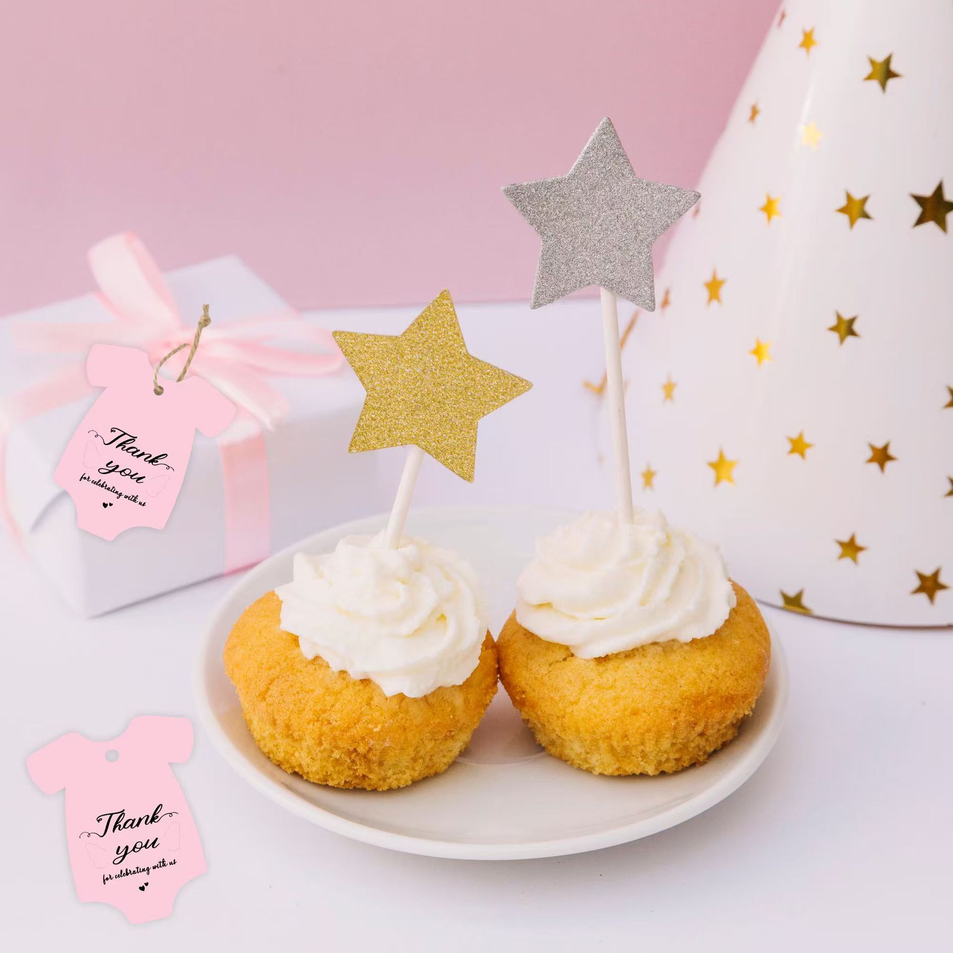 可爱婴儿装造型感谢吊牌 配麻绳 派对感恩小卡片