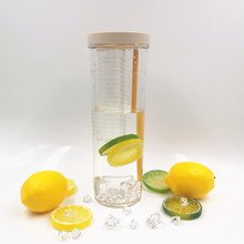 網紅新款檸檬過濾杯 現貨700ML大容量水果杯 折疊吸管杯可印LOGO