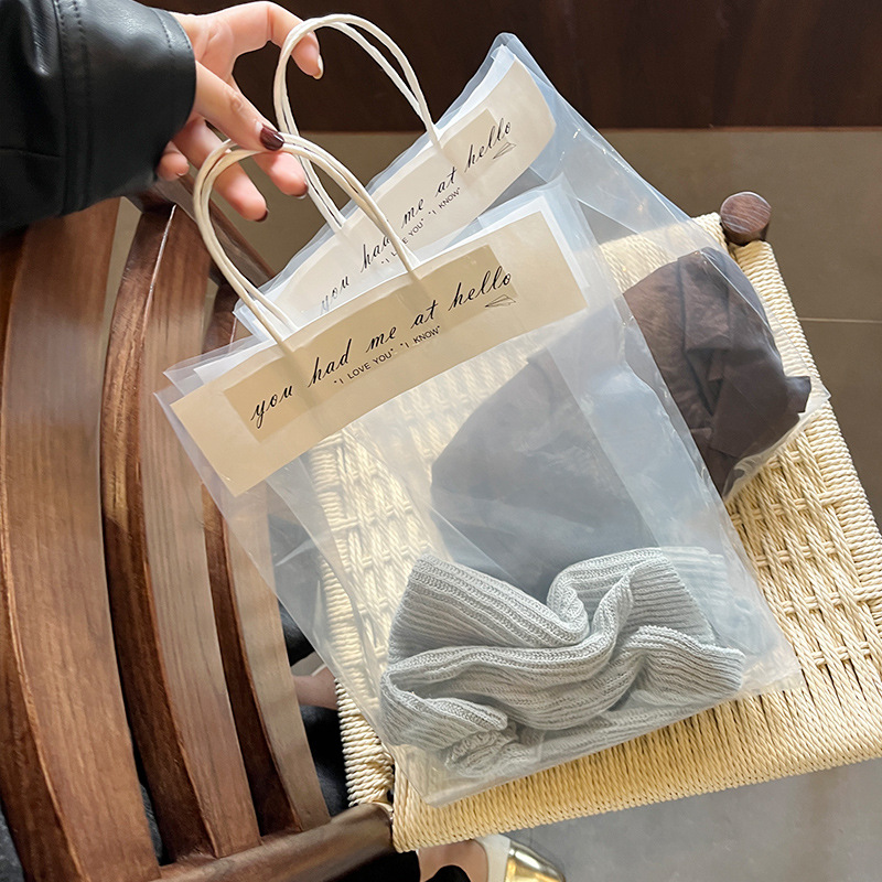 透明装衣服童装女装袋子服装店手提袋可印logo包装袋手拎塑料袋