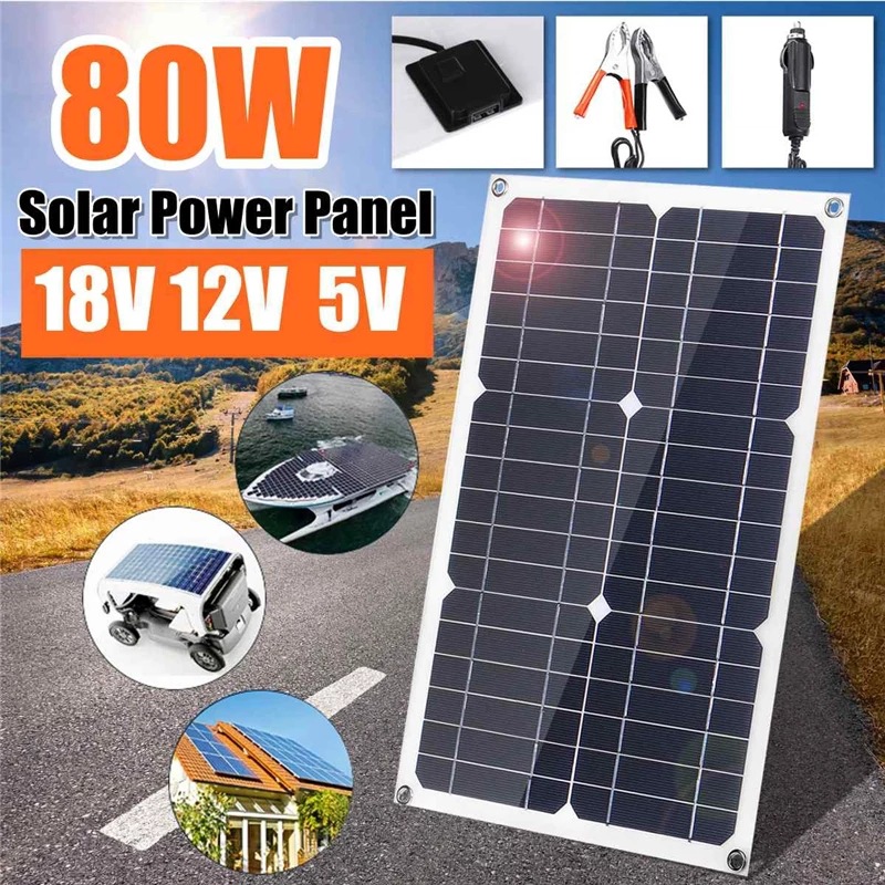 20W 30 100瓦 18V半柔性太陽能板手機汽車電池單晶硅太陽能充電器