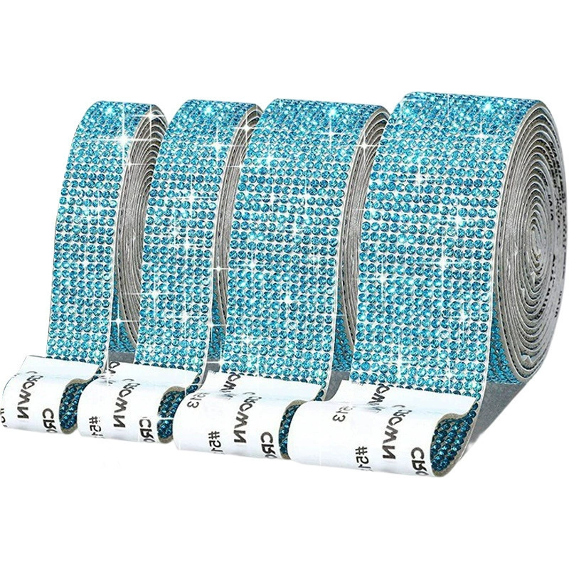 Self-Adhesive Rhinestone Strip, Custom DIY Diamond Sticker, 2–15 rows, Multiple Colors
