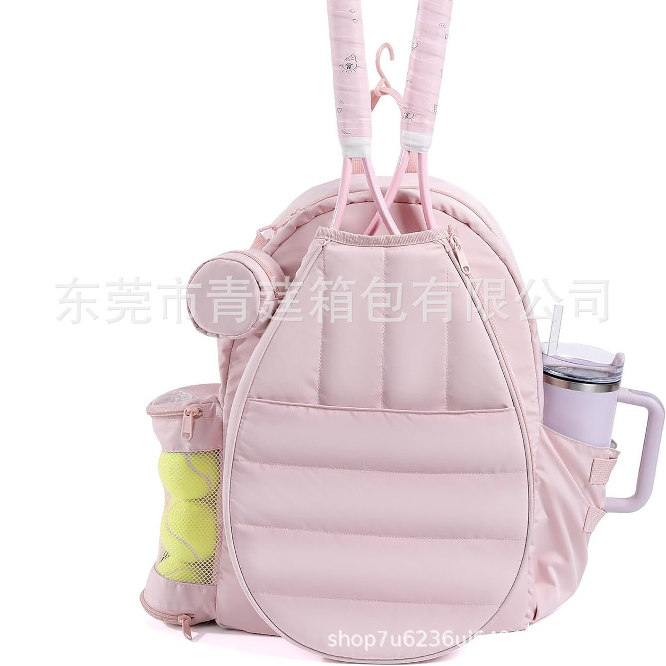 Professional factory custom-made women's tennis bag, pink fitness sports backpack, multi-pocket storage bag