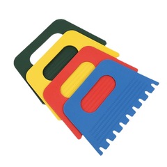 跨境塑料刮板 4件套顏料刮片美術顏料版畫輔助工具油畫調色盤批發