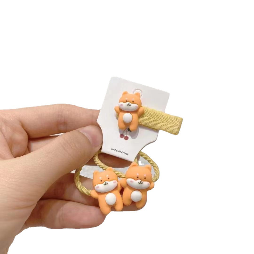 Lindo pequeño animal horquilla coreano ins Internet celebridad bebé horquilla pequeña banda de pelo no duele el pelo pequeño banda de goma flequillos clip