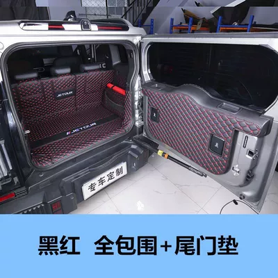 Trunk Mat 24 Models of Jietu Traveler - black-and-red-full-surround-tailgate-mat-jietu-traveler