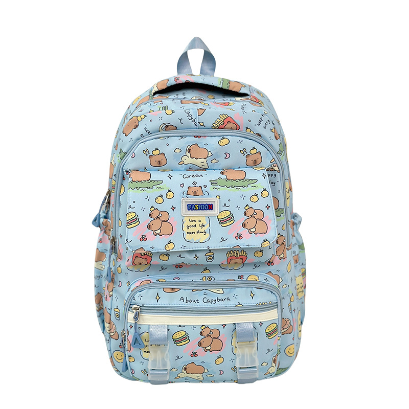 2025 nueva mochila escolar Kapibala, mochila informal, estudiante universitaria, impresión de alto valor, mochila de gran capacidad, marea