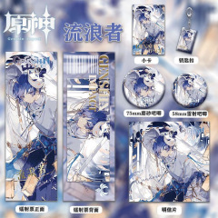 元神周辺の放浪者の散兵レーザーチケットのダブルフラッシュのバッジセットのアクリルの砂の製品の材質