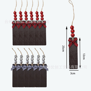 Cross-Border Christmas Decorations DIY Wooden Pendants with Colorful Beads, Can Be Hand-Painted, Small Christmas Gift Ornaments, Hanging Decorations