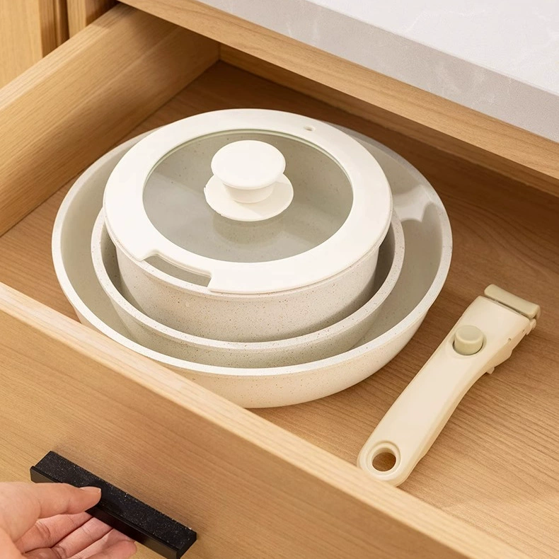 Съемный набор кастрюль антипригарная сковорода Ручка кастрюли может быть отделена