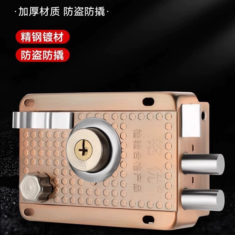 Бесплатная доставка оптовая цена наружный дверной замок бытовой универсал старомодный противоугонная дверь замок деревянная дверь большой дверной замок красная бронза