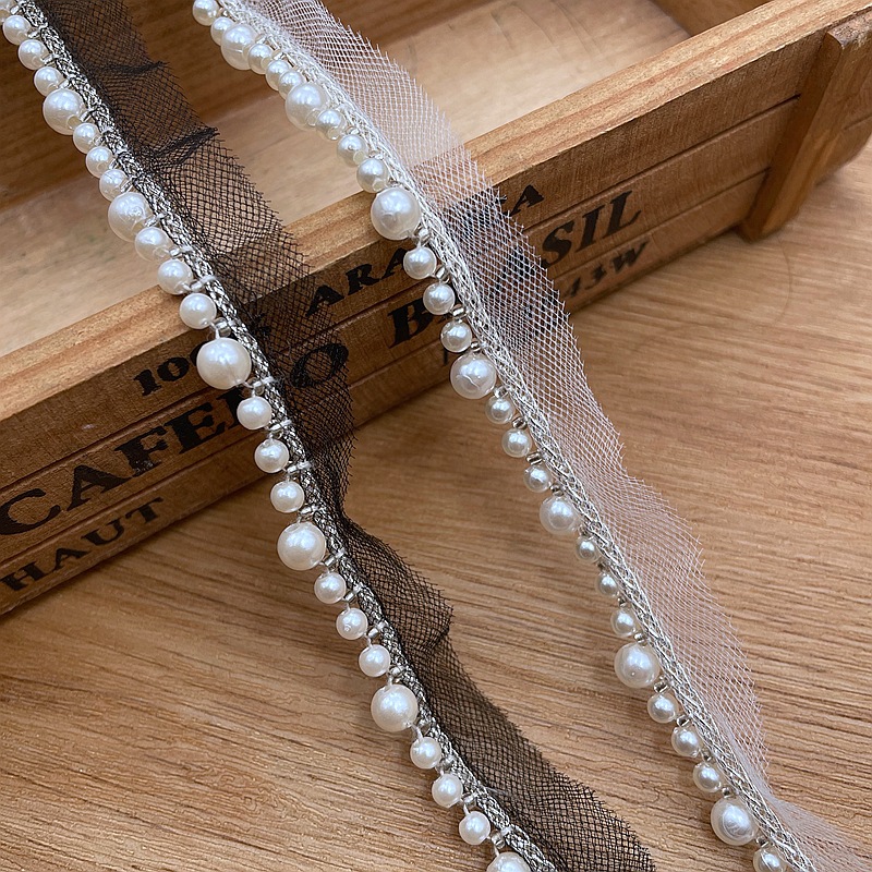 網布銀糸リボン手作りビーズ真珠レース民族風漢服装飾模造真珠diy補助材料卸売り