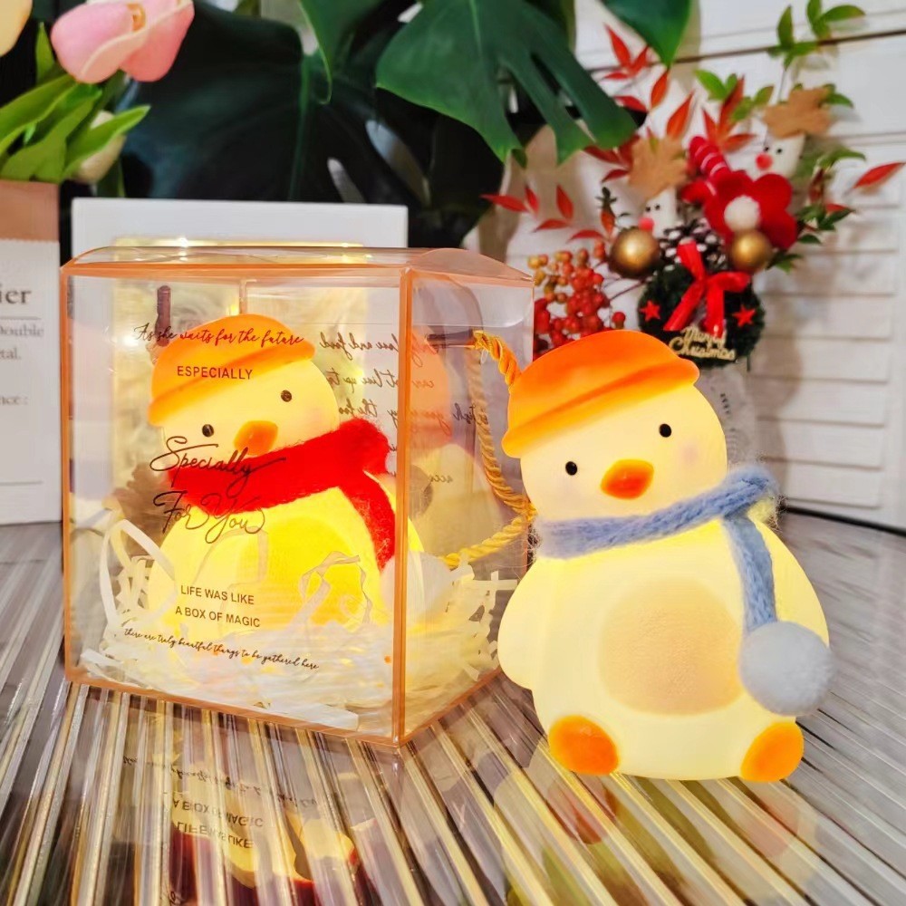 크리스마스 비뚤어진 오리/파란색 스카프 (선물 상자 미포함)