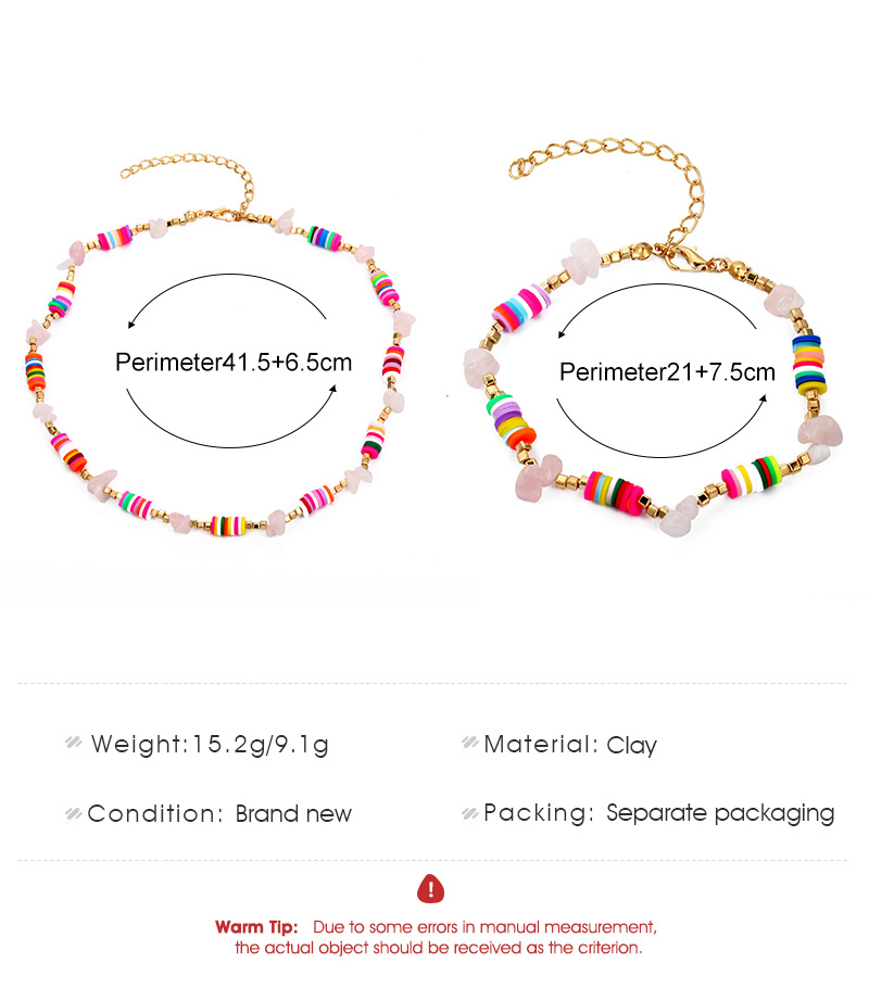 Creative Clay Gravel Stitching Colorful Necklace Bracelet Wholesale Nihaojewelry display picture 1
