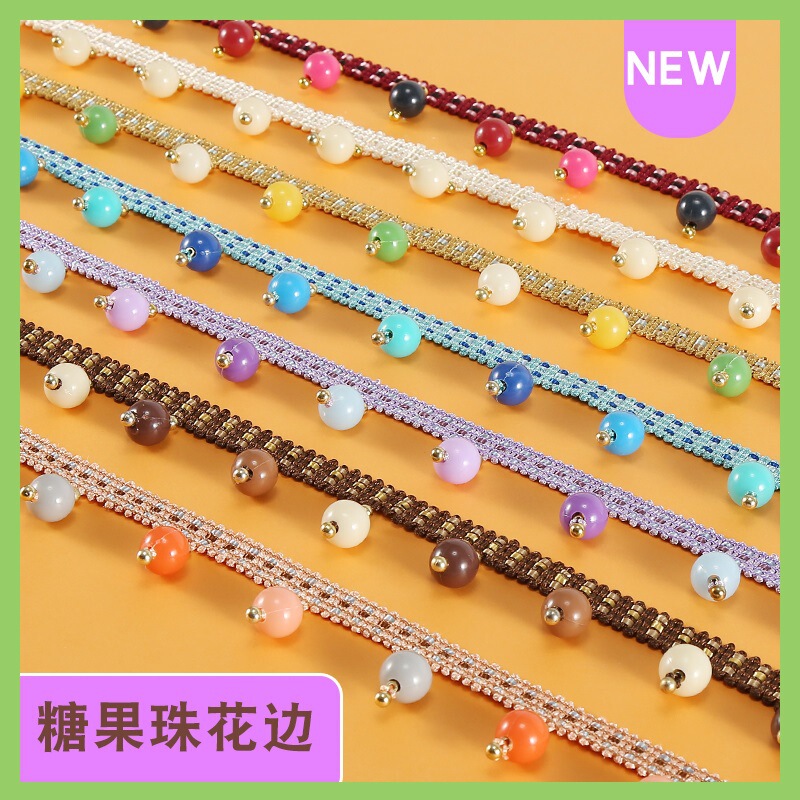 Curtain Beads Curtain Lace Hanging Beads Hanging Spike Tassel Fabric Decorative Curtain Accessories Accessories Candy Beads European Style