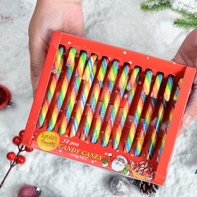 크리스마스 지팡이 사탕 [무지개 12개입] 1박스