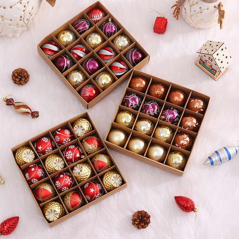 Transfronterizos Amazon Navidad Bolas de luz escena caja de decoración Bolas de galvanoplastia pintadas Bolas de regalo Navidad Decoraciones colgantes