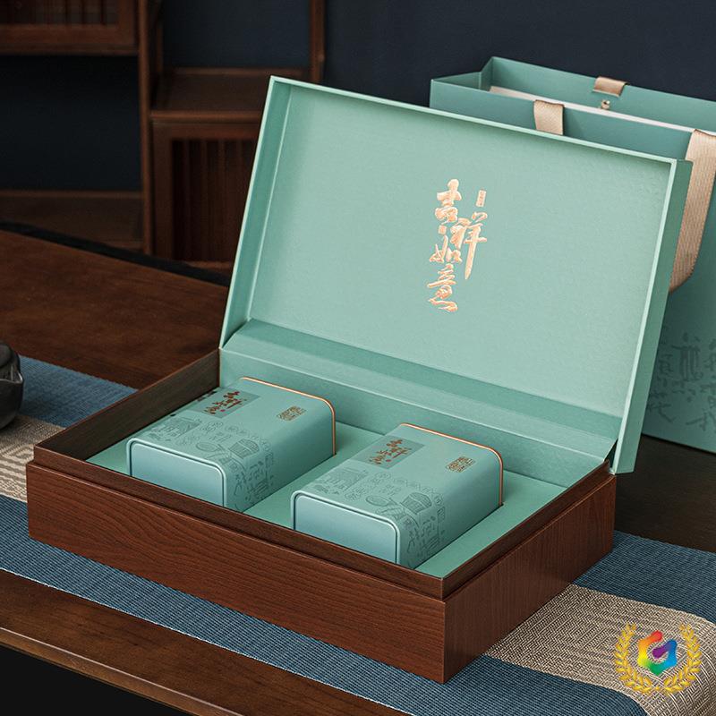 ↫新款茶叶包装盒一斤装礼盒红绿茶空盒大红袍金骏眉摆泡包装铁盒