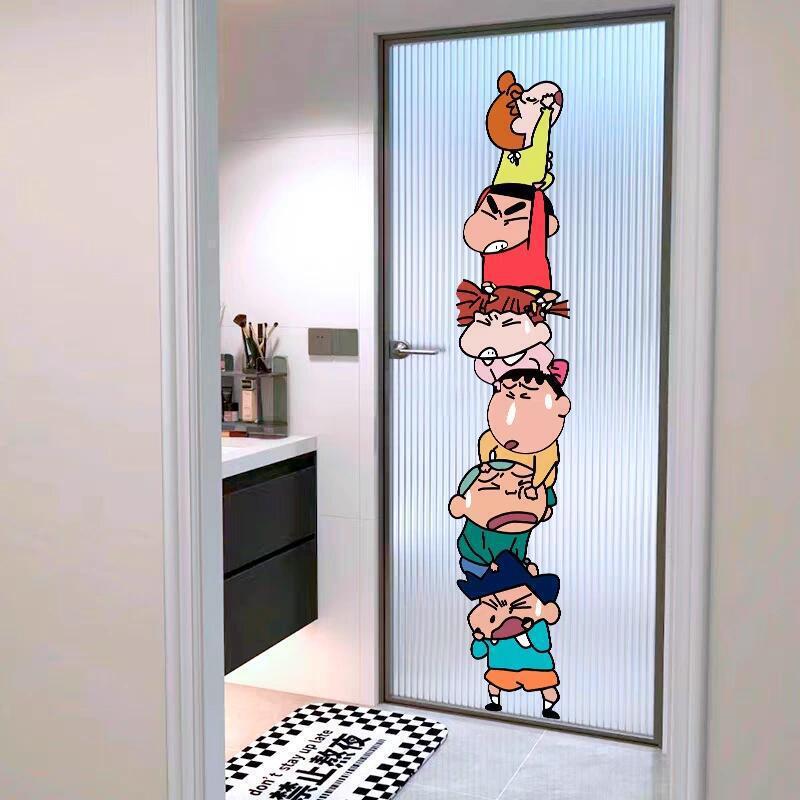 Crayon Shin-Chan Stacking Fun Stickers for Bathroom, Toilet, Bedroom, Glass Door, Car Window Decals, Scratch Cover-Up Stickers