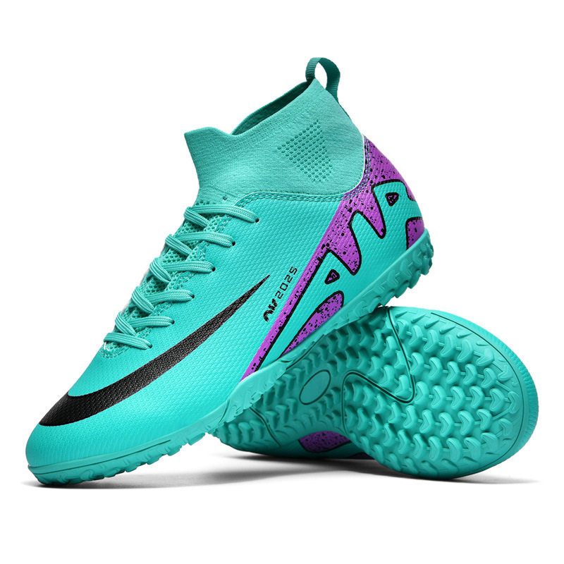 Venta al por mayor transfronteriza de nuevos zapatos de fútbol de alta calidad para estudiantes masculinos y femeninos AG tachuelas largas TF tachuelas rotas zapatos de entrenamiento de competición artificial