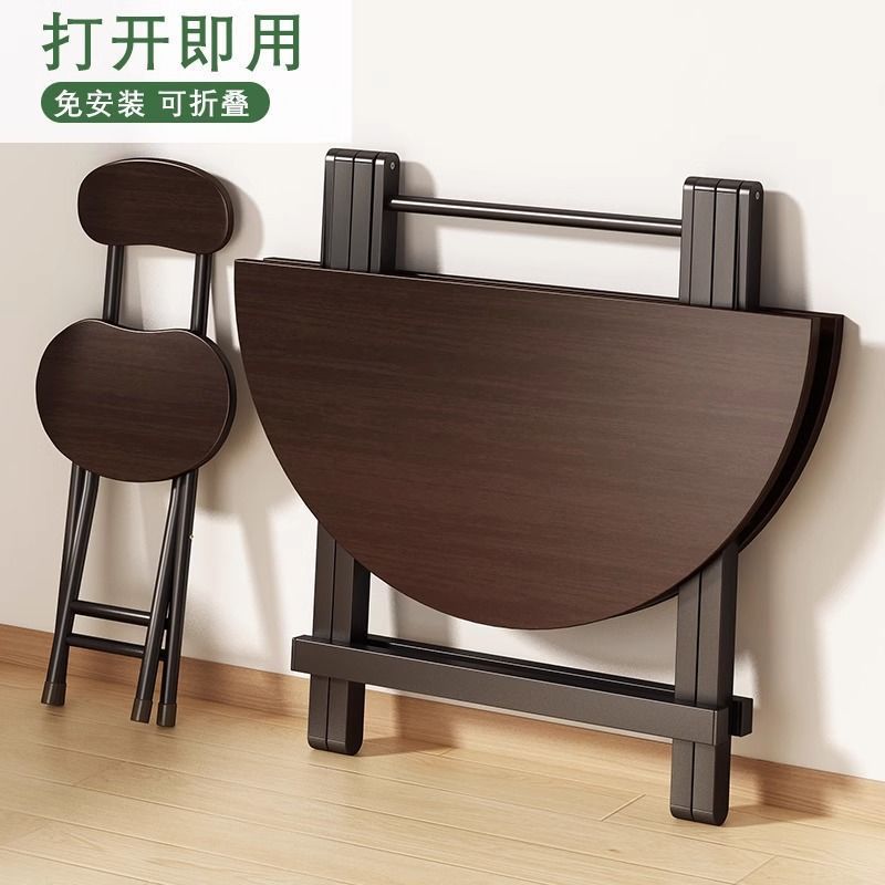 Foldable Table Portable Stall Table and Chair Set Rental Home Round Table Small Apartment Simple Dining Table