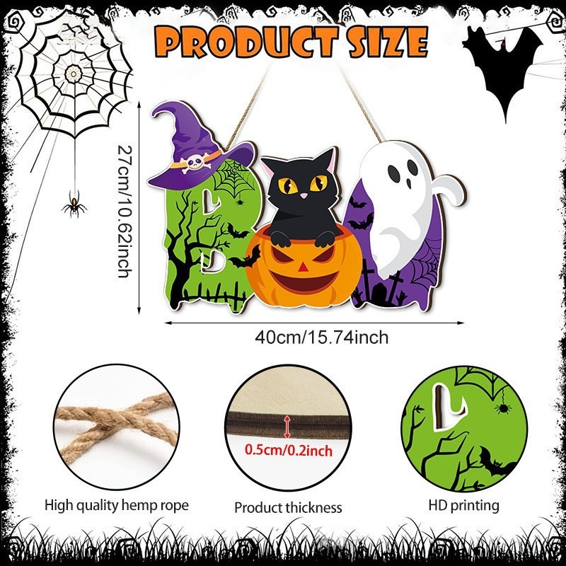 Colgante transfronterizo madera nueva atmósfera de fiesta de Halloween decoración del hogar patio decoración del vestíbulo lista de fabricantes de lote
