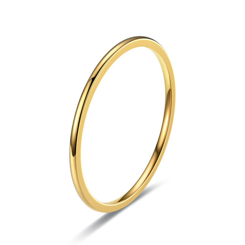 Elegant Plain Circle Joint Ring with Ultra-Thin 1mm Curved Smooth Surface, Simple and Luxurious Jewelry