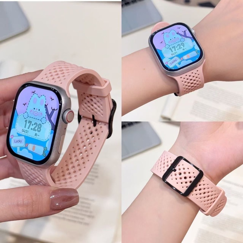 iwatch ストラップ S10 新しいスポーツ通気性穴シリコン Apple applewatch ストラップ 46 ミリメートルに適しています|undefined