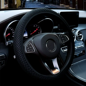Car Steering Wheel Cover Without Inner Ring Sandwich Mesh Elastic Neutral Handlebar Cover Cross-border