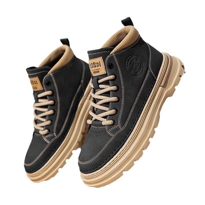 Low Ankle Leather Boots (Martens) English Style, Casual Autumn Trend