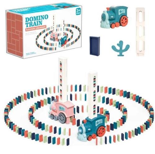 Cross-border domino small train same style children automatic card dispensing electric small train toy