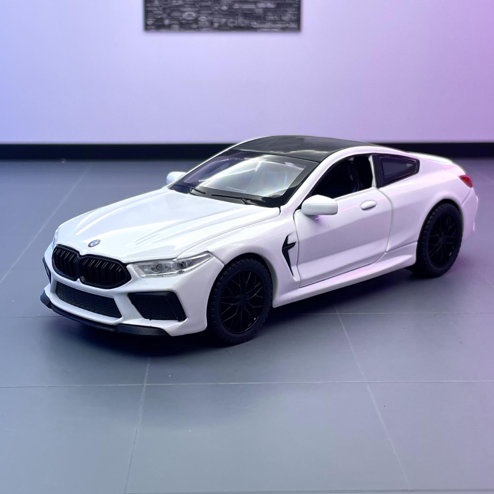 Zhongyuan xinghejin modelo de coche 1:32 baoma M8 coche deportivo Tire hacia atrás PUERTA DE SONIDO juguete coche música modelo cubierta de polvo