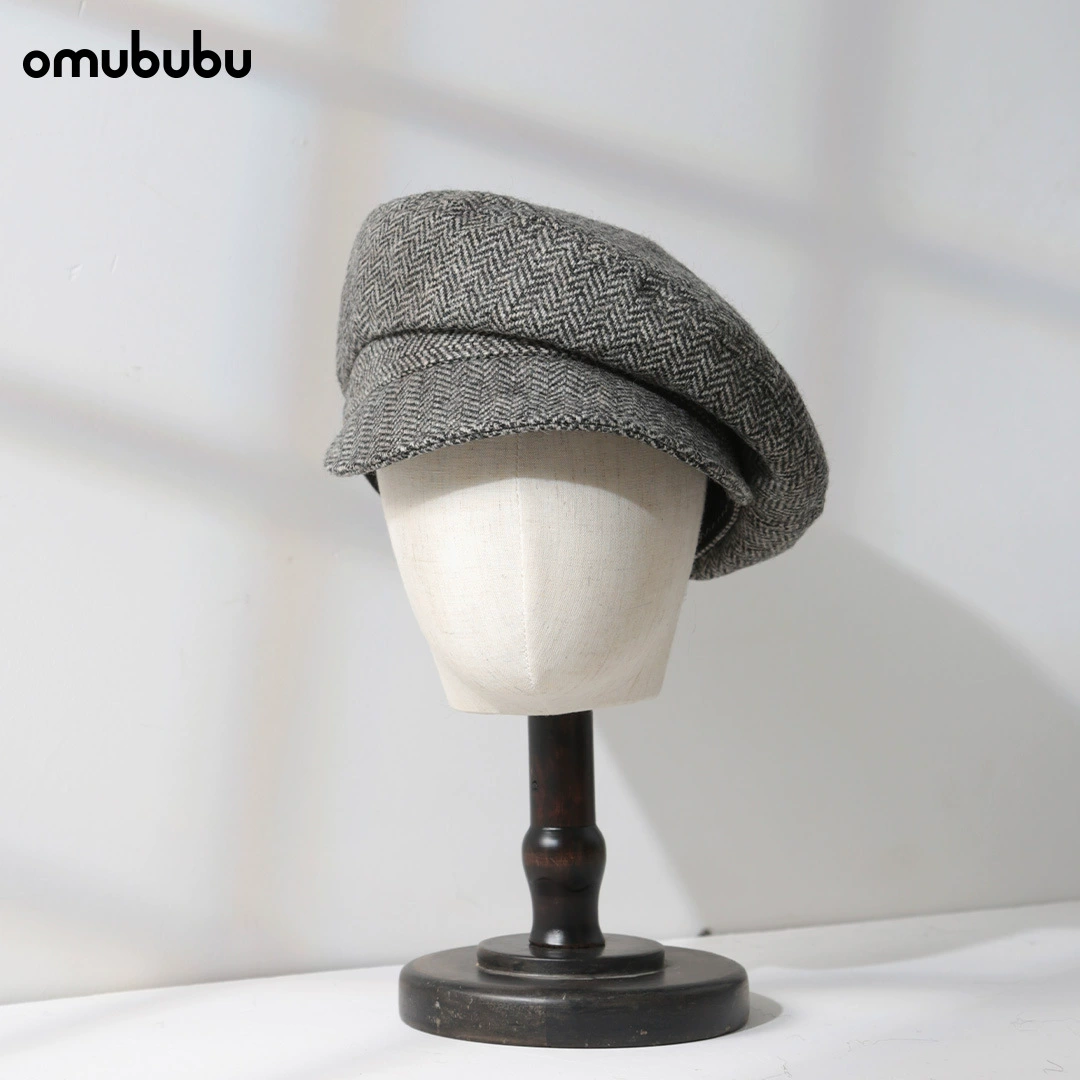 Шапка‑берет newsboy из 100% шерсти, 55–57 см, ретро‑японский демисезонный стиль