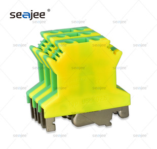 Factory in stock supply USLKG2.5 yellow green grounding terminal UK series USLKG2.5 rail terminal