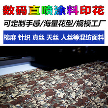 迷彩服装箱包数码直喷涂料印花全棉CVC帆布仿活性印花来图来样