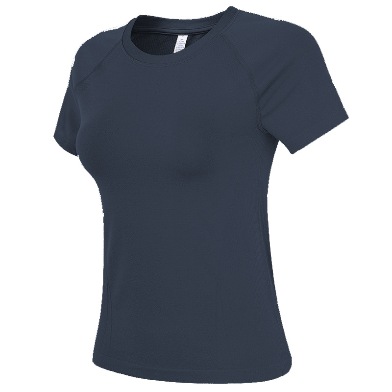 Cross-Border Quick-Drying Short-Sleeved Women's Running Training Summer Slim Breathable Fitness Tops