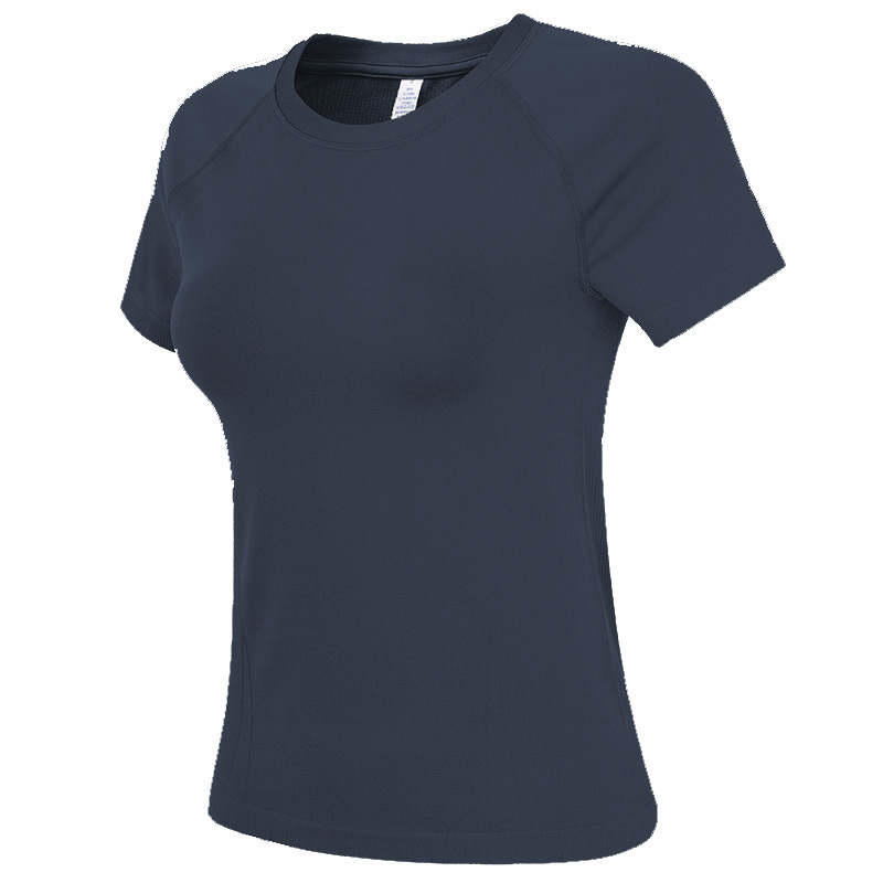 Cross-Border Quick-Drying Short-Sleeved Women's Running Training Summer Slim Breathable Fitness Tops