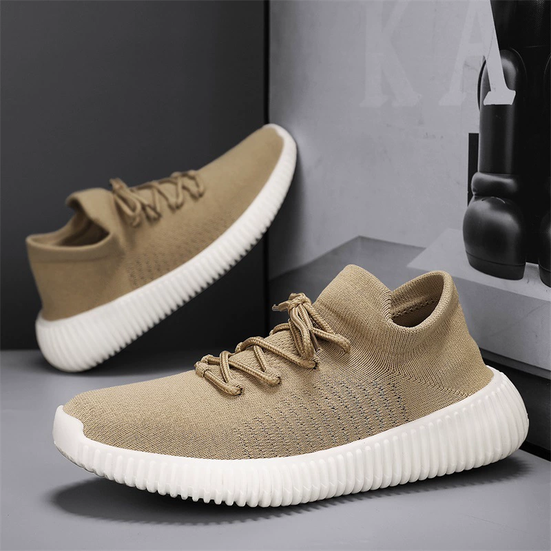 Мужская обувь Лето 2024 новая сетка тонкая летающая ткацкая дышащая легкая спортивная повседневная обувь