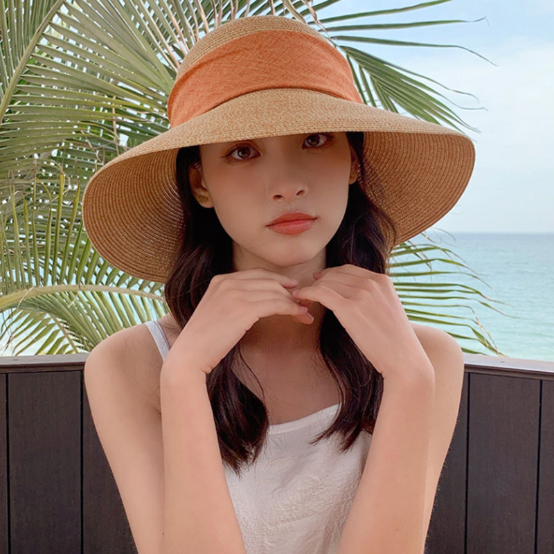 767g Weight Straw Hat Hats Type Holiday, Daily, Beach Occasion Papyrus Material Letter Pattern Summer Season Women's Gender Elegant, Vacation, Simple Style Style Big Eaves Rim Women's Elegant Vacation Simple Style Letter Big Eaves Straw Hat 5