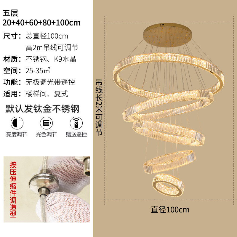 Nuevo edificio dúplex villa atmósfera de cristal candelabro apartamento loft salto candelabro escalera hueca candelabro de cristal