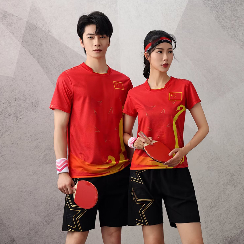 Table tennis clothing badminton clothing men's suit women's sportswear short sleeve T-shirt breathable quick-drying children's a generation of hair