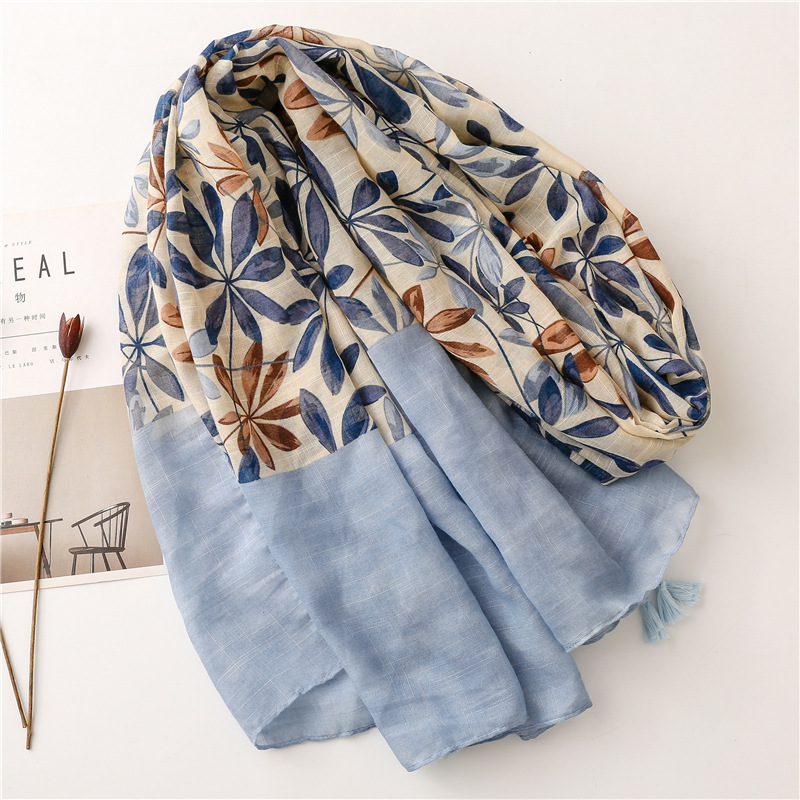 Women's Fashion Flower Polyester Bunchy Yarn Printing Winter Scarves display picture 2