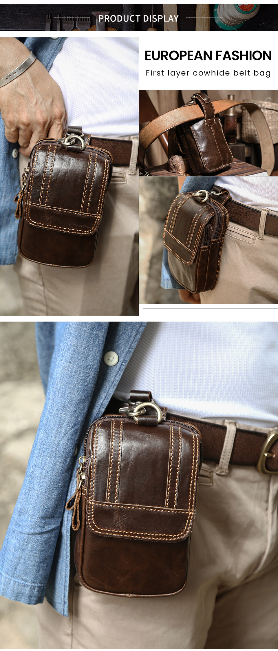 Men's Retro Classic Leather Messenger Shoulder Bag Business Waist Bag Phone Bag - onlinemegasale.com 6385--外贸详情页_06.jpg