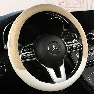 L Golf 7 Bora — Steering wheel cover - f08-beige-circle-xh-38cm