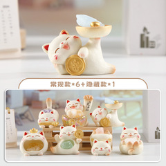 漫画ラッキーニャークリスタルブラインドボックスクリエイティブデザインかわいい猫デスクトップ装飾品かわいいライト付きクリスタルブラインドボックス
