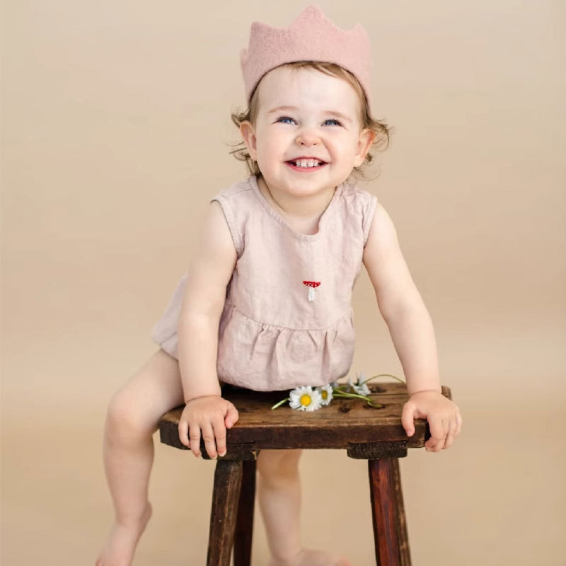 Little Alice Children's Linen Wrap Fat Clothes Baby's Sleeveless Jumpsuit Handmade Embroidered Baby's Siaman Climbing Suit